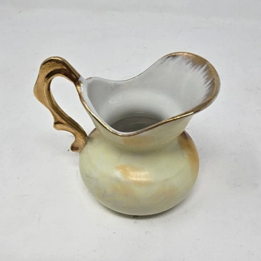 Vtg Enesco porcelain mini wash bowl & pitcher pink roses Japan hand painted